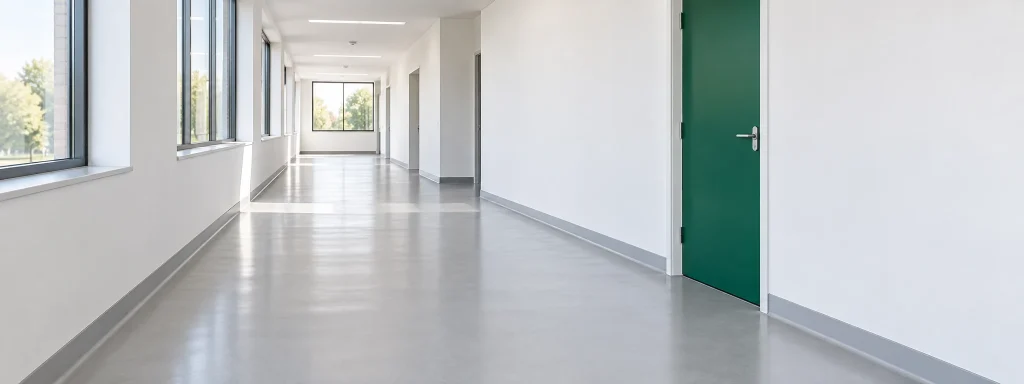 Clean empty commercial corridor after specialist cleaning